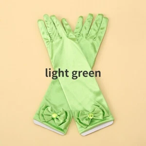 2pairs Girl Satin Bow Princess Gloves Rhinestone Kid Stage Show Gloves Accessory - Picture 1 of 22