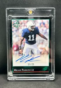 2021-22 LEAF MEMORIES MICAH PARSONS ROOKIE RC AUTO #17/25 Penn State - Picture 1 of 2
