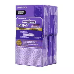 Trojan Her Pleasure Sensations Condoms - 6 packs of 3 Condoms (18 Condoms Total) - Picture 1 of 2