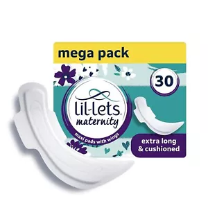 3 Packs of 10 Maternity Pads, Extra Long Maxi Thick Towels X 30 With Wings, - Picture 1 of 8