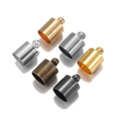 Top Cord Caps String Ribbon leather Clip Connectors Supplies Jewelry Findings Foto 1 de 4