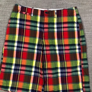 Polo Ralph Lauren Shorts Boys Youth 20 Multicolor Plaid Chino 11" Inseam Preppy - Picture 1 of 9