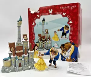 DEPT 56 BEAUTY & THE BEAST HOLIDAY GIFT SET CASTLE & FIGURES NO MRS POTTS/CHIP - Picture 1 of 24