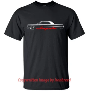 1962 62 Chevy Impala T-Shirt Classic Muscle Car Emblem Side Mouldings - Picture 1 of 4