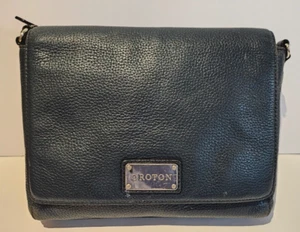 OROTON Navy Pebbled Leather Crossbody Bag Multiple Sections - Picture 1 of 15
