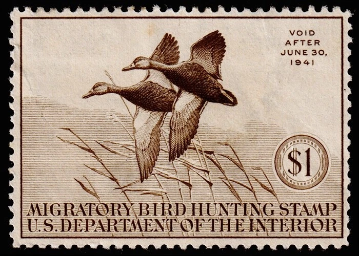 United States Hunting Permit Stamp Scott RW7 (1940) Mint NG F, CV $60.00 C - Image 1 of 1
