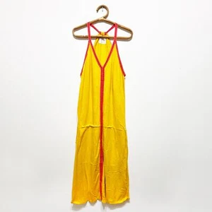 Pitusa marigold yellow jersey maxi dress embroidered accents Size: S - Picture 1 of 4