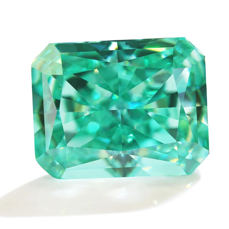 AAAAA Crushed Ice Cut CZ Radiant Paraiba A Cubic Zirconia Manual Loose Gemstone - Image 1 of 4