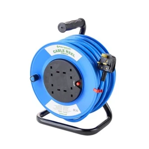 25m Heavy-Duty Extension Reel - Blue | 4x13A Sockets | 2.5mm 3-Core Cable | 240V - Picture 1 of 1