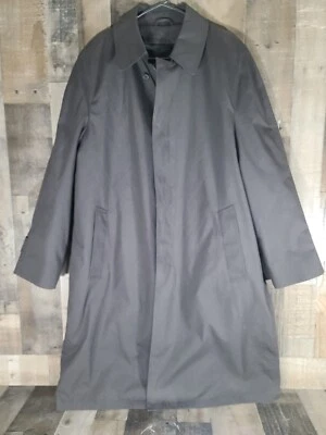 Gabardina Botany 500 para hombre talla XL negra con botones delanteros forrada de piel sintética con cuello Foto 1 de 4