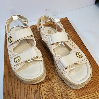 Sandalias Sam and Libby Mujer Talla 10M Marfil Tejido Yute Plataforma Correas Ajustables Foto 1 de 4