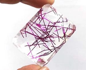 Pink Quartz 153.35 Carat Semi-Transparent Emerald Cut EGL Certified Gemstone NKT - Picture 1 of 8