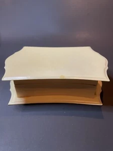 Vintage französisches Elfenbein Pyralin Zelluloid gefüttert Waschtisch Kommode Ring Schmuckbox - Bild 1 von 11