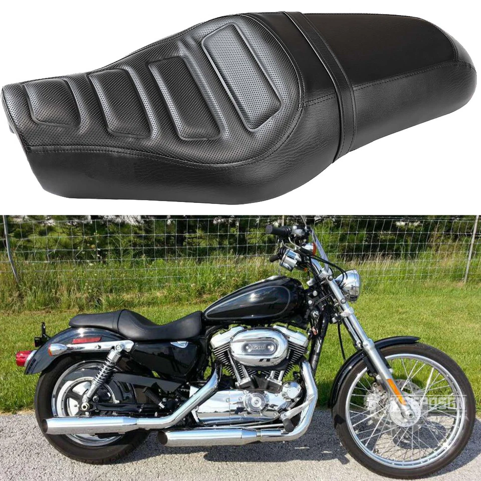 Asiento de pasajero de conductor dos para Harley Davidson Sportster XL 1200 883 2004-2015 Foto 1 de 4