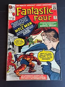 Fantastic Four #22 - 2nd Appearance of Mole Man (Marvel,1964) Fine - Foto 1 di 4