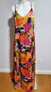 NUOVO NICOLE MILLER NEW YORK MAXI ABITO FLOREALE SLIP ON TAGLIA XS IN MULTICOLORE - Foto 1 di 4