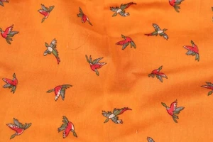 120"L x 44"W Cranston Crantex Fabric Flying Ducks Birds Dark Orange Background - Picture 1 of 8