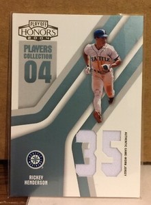 Rickey Henderson 2004 Playoff Honors Players Collection Game Used Jersey #27/50