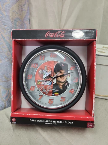 Dale Earnhardt Jr Coca Cola Collector Wall Clock 9" New Cover