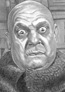 ORIGINAL ACEO sketch card THA ADDAMS FAMILY Jackie Coogan UNCLE FESTER - Picture 1 of 1