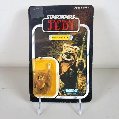 Vintage Kenner Star Wars 1983 ROTJ EWOK WICKET MOC 77 Back Offerless UNPUNCHED Cover