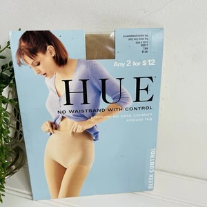 HUE Pantyhose Size 2, Tan Silky Very Sheer Control top NEW #5973 - Picture 1 of 6