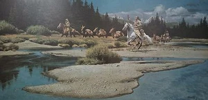 Frank McCarthy, Im Land der Sparrow Hawk People, Trappers S/N Print - Bild 1 von 4