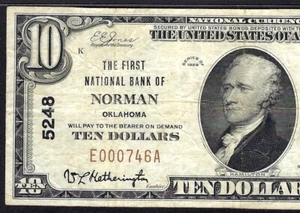 🇺🇸 OK 1929 $10 ♚♚NORMAN, OKLAHOMA♚♚ PMG VERY FINE 25 HARD TO FIND - Picture 1 of 3