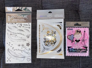 Menge 3 Claire’s Skin Couture Temporäre Tattoos. Neu - Bild 1 von 7