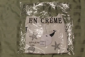 Top Medium von En Creme Maritimes Muster Neu mit Etikett - Bild 1 von 5