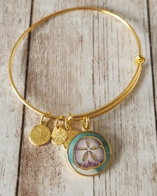 Alex & Ani Gold Silver Dollar Shell Expandable Bracelet - Изображение 1 из 2