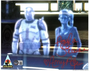AMY ALLEN Signed STAR WARS "Aayla Secura" OFFICIAL PIX 8x10 Photo Beckett BAS - Picture 1 of 4