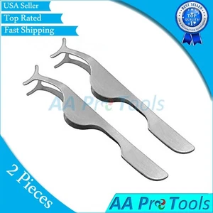 2pcs False Eyelashes Clip EyeLash Tweezers Applicator Eye Lash Aid Forcep Tools - Picture 1 of 2