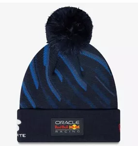 New Era Red Bull Sergio Perez Blue Bobble Knit Beanie Hat Youth Child 6-12 Yrs - Picture 1 of 2