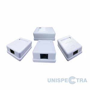 4 x CAT5e 2-PUERTOS CAJA DE SALIDA DE MONTAJE EN SUPERFICIE CON PLACA FRONTAL - Imagen 1 de 1