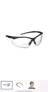 Bifocal Safety Glasses +2.50 NEMESIS brand From Uline NEW - Picture 1 of 4