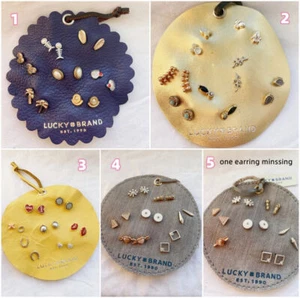 Lucky Brand Summer Leather Stud Earrings Set of 7 Pairs Earrings BNWT - Picture 1 of 12