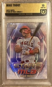 Mike Trout 2023 Topps Stars of MLB Insert Card #SMLB2 Golden Grading Gem-MT 10 - Bild 1 von 2