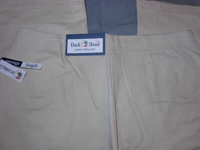 NUEVO DUCK HEAD Pantalón Sarga Caqui Talla 12 Piedra 32 x 30 ELASTIZADO Mujer Nuevo Con Etiquetas Foto 1 de 4