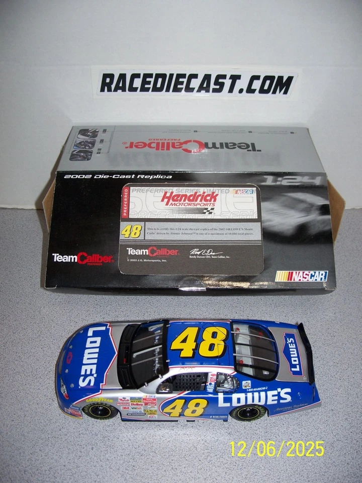 #48 Jimmie Johnson "Lowes" 24/1 2002 equipo calibre preferido Foto 1 de 1