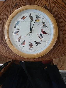 National Audubon Society Vintage 1990's Singing Bird Watcher Clock Tested,Works - Picture 1 of 3