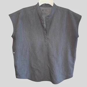 FIGS Scrub Top Women’s Medium Gray Oversized FIONx 3 Pocket Antimicrobial - Picture 1 of 15