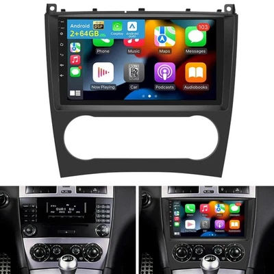 For Mercedes Benz C 2005-2007 CLK 2005-2009 Android 15 Car Stereo Radio Navi GPS - Image 1 of 4