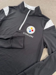 NFL Pittsburgh Steelers Jacket Women Large Black 1/4 Zipper Long Sleeve TX3 Cool - Picture 1 of 8