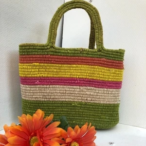 Neiman Marcus Capri Woven Sisal Basket Tote Bag 8"H x 10"W x 4.5"D - Picture 1 of 5