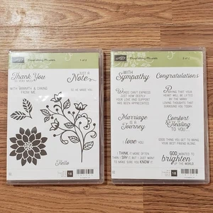 Stampin’ Up! FLOURISHING PHRASES Set of 18 Phrases Flowers 141534 - Picture 1 of 4