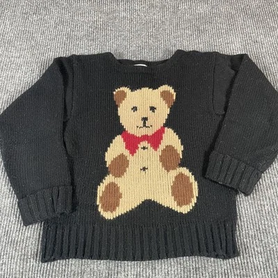 Vintage Garland Sweater Womens Small Teddy Bear Red Bow Pullover Knit 80s Cute - Image 1 of 4