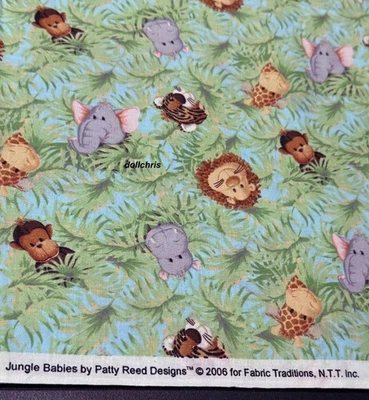 Jungle Babies Patty Reed Cotton Allover Quilting Fabric Traditions 3yds+16" 2006 - Image 1 of 4