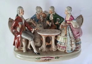 German Porcelain Figurines Playing Cards - Possibly Manufacturer Wagner & Apel - Picture 1 of 6
