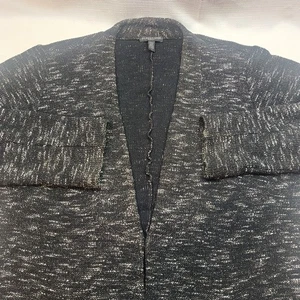 Eileen Fisher schwarz weiß Micro Tweed Baumwolle vorne offen Cardigan Pullover Gr. 1X - Bild 1 von 5